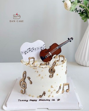 Violin-themed cake